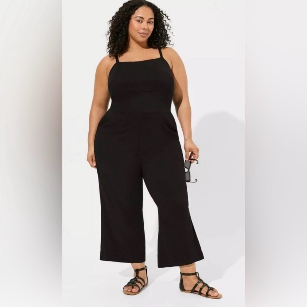 Torrid Stretch Challis Tie Back Wide Leg Jumpsuit Size 2X